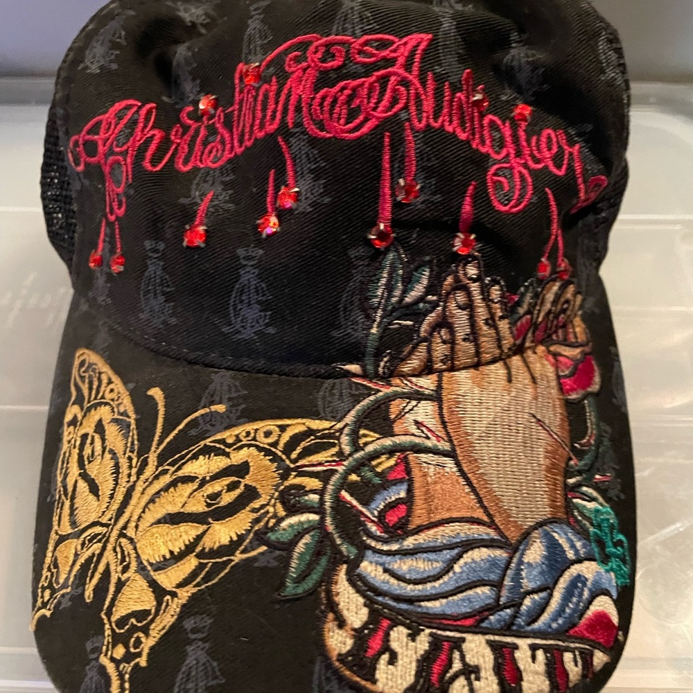 Stylish Black Cap with Gold Embroidery